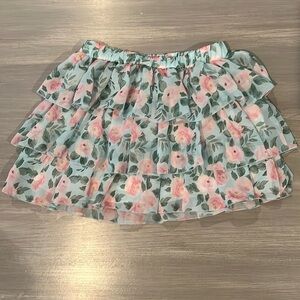 Flowers by Zoe Blue Tiered Floral Skirt
